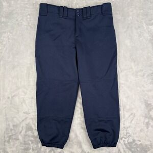 Mizuno Women Baseball Softball Pants Blue Large Athletic Logo Embroidered